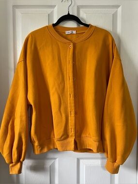 yellow oversized cardigan
